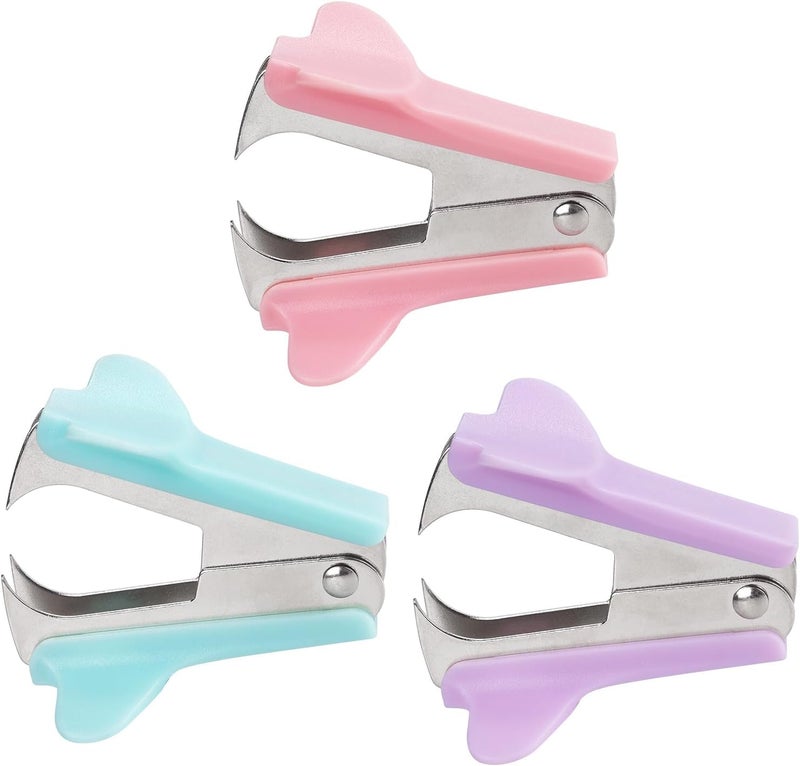 ZZTX 3 Pack Staple Remover Staple Puller Removal Tool for Home, School, Office (Pink, Blue, Purple) - Image 1
